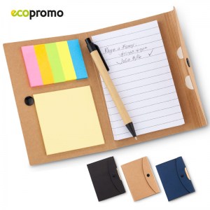 Libreta reciclable button con boligrafo OF-448